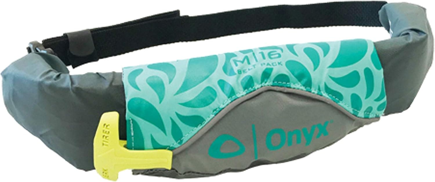 ONYX M-16 Belt Pack Manual Inflatable Life Jacket (PFD), Aqua