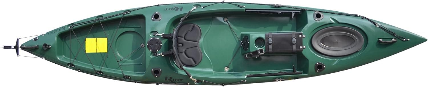 Riot Kayaks Escape 12 Angler Sit-On-Top Flatwater Fishing Kayak, Forest, 12-Feet