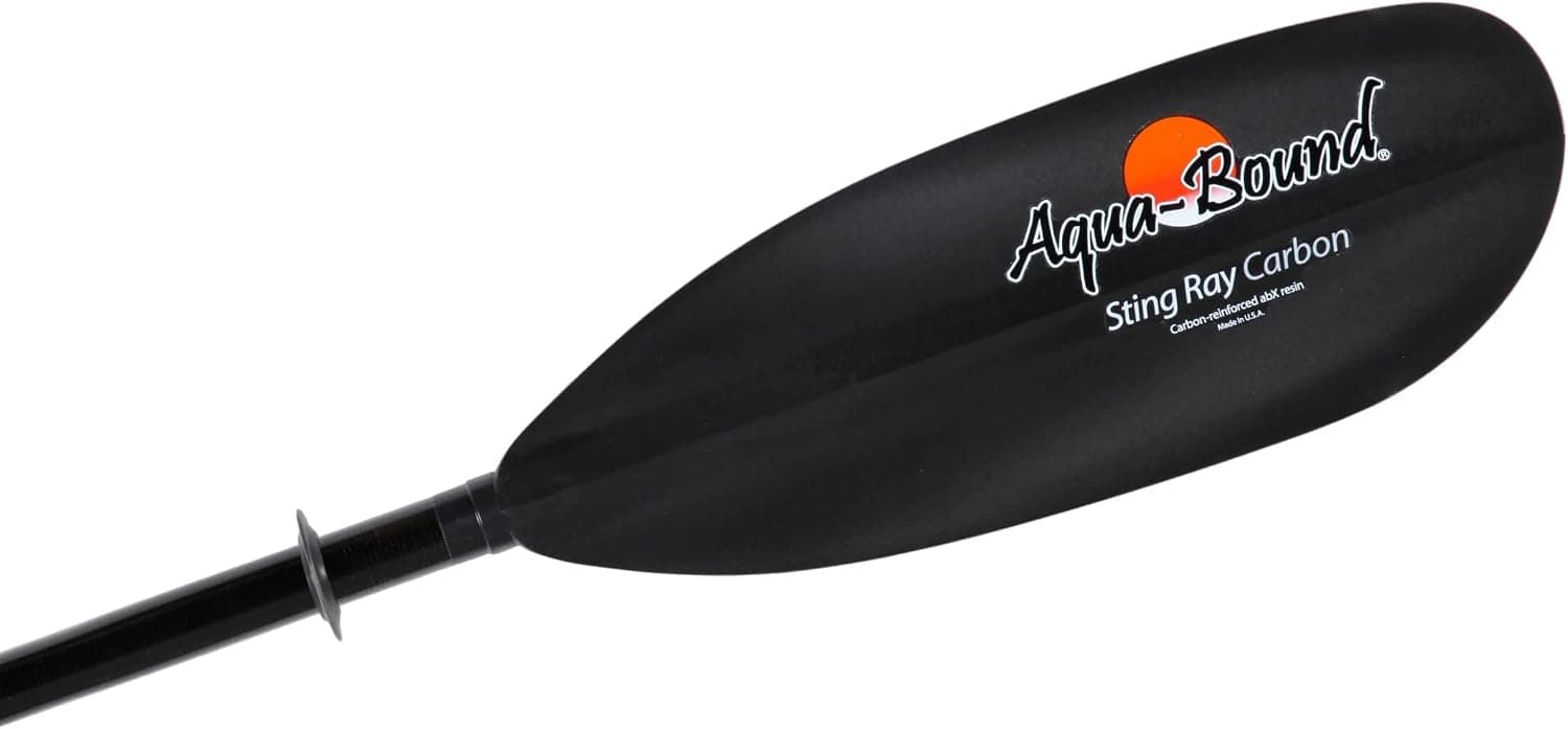 AQUA-BOUND Sting Ray Carbon Kayak Paddle, 2-Piece Posi-Lok, Black, 240 cm