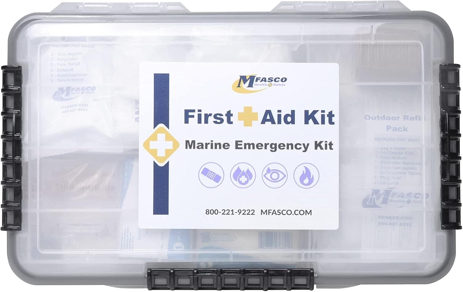 MFASCO Marine Emergency First Aid Kit - Waterproof Plano Case, 326 Pcs