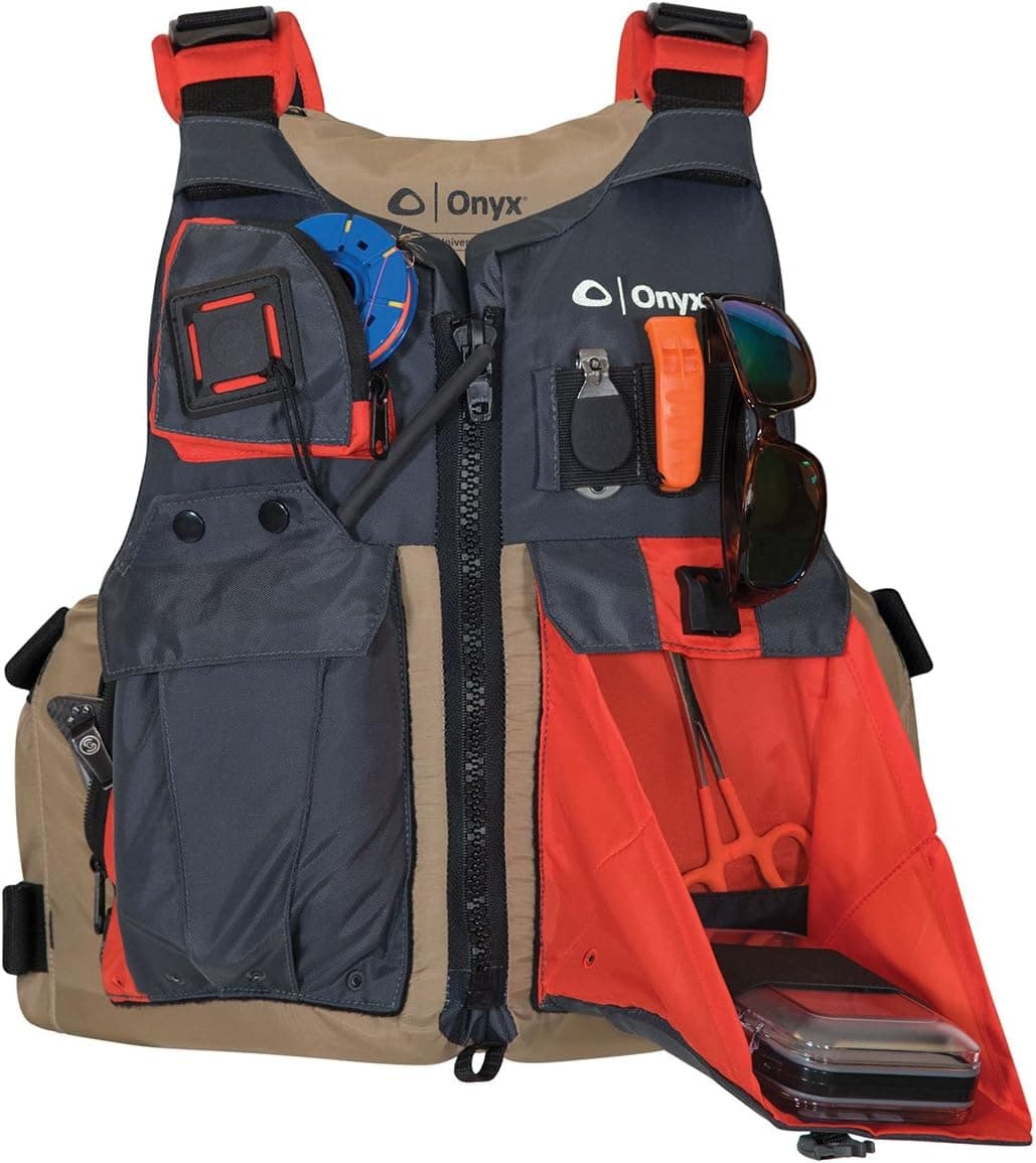 ONYX Kayak Fishing Life Jacket, Tan