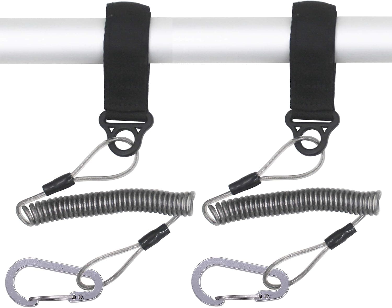 YYST Two Deluxe Coiled Kayak Paddle Leash Kayak Rod Leash Tool Lanyard SUP Paddle Leash