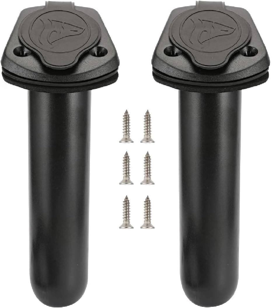 Anndason 2 Pcs Kayak Deck Plastic Flush Mount Fishing Boat Rod Holders and Cap Cover