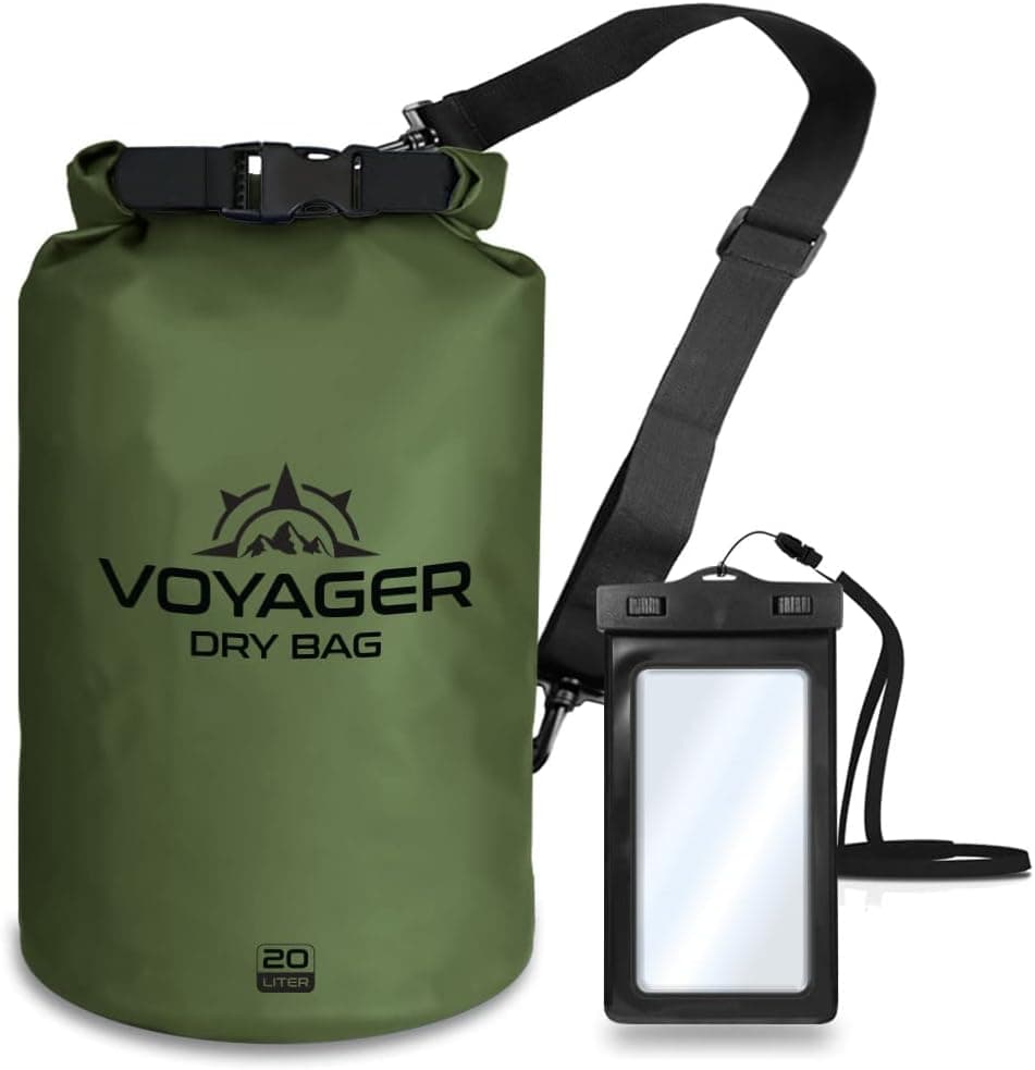 EcoGear FX Waterproof Dry Bag for Kayaking and Watersports - Army Green, 20L