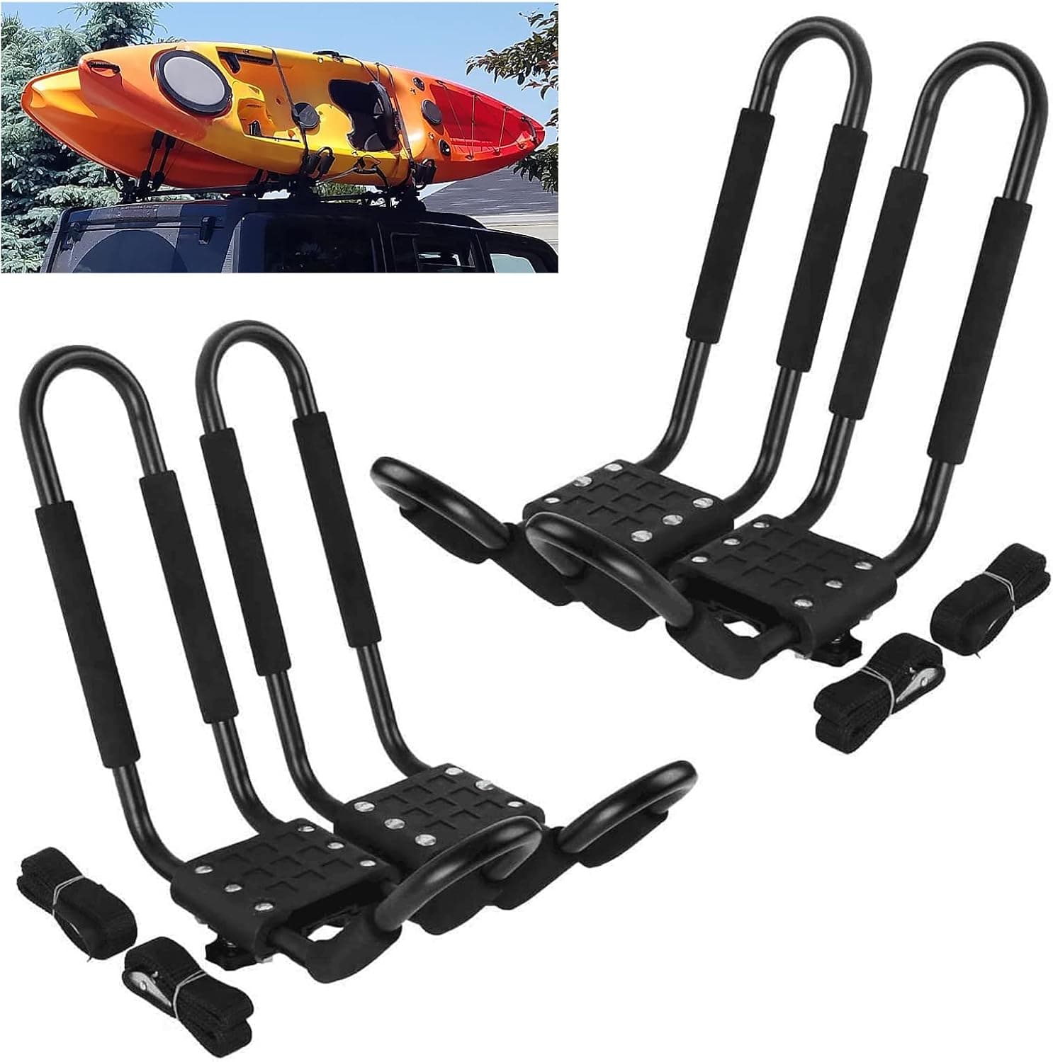 XMT-MOTO J-Bar 2 Pairs Universal Kayak Canoe Top Mount Carrier Roof Rack