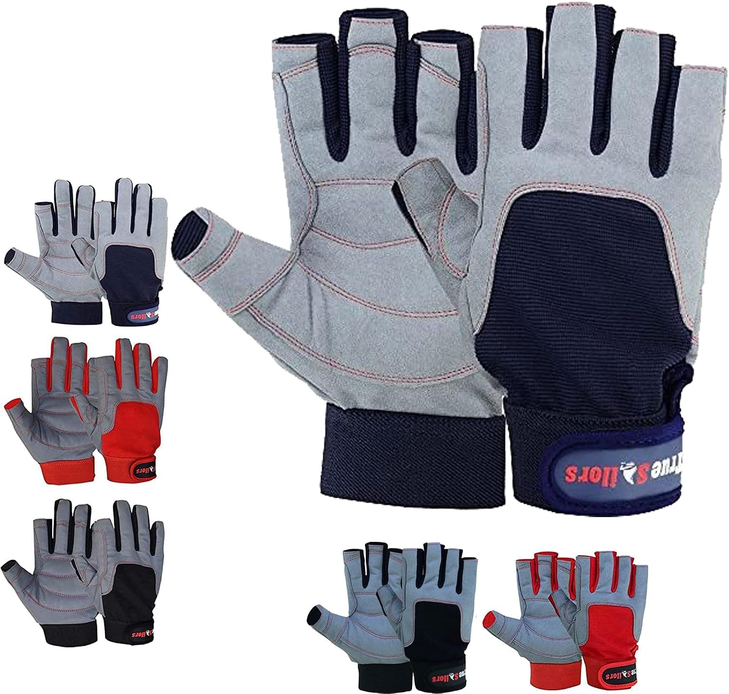 MRX BOXING & FITNESS Sailing Gloves with 3/4 Finger and Grip for Men and Women, Great for Kayaking and Workouts