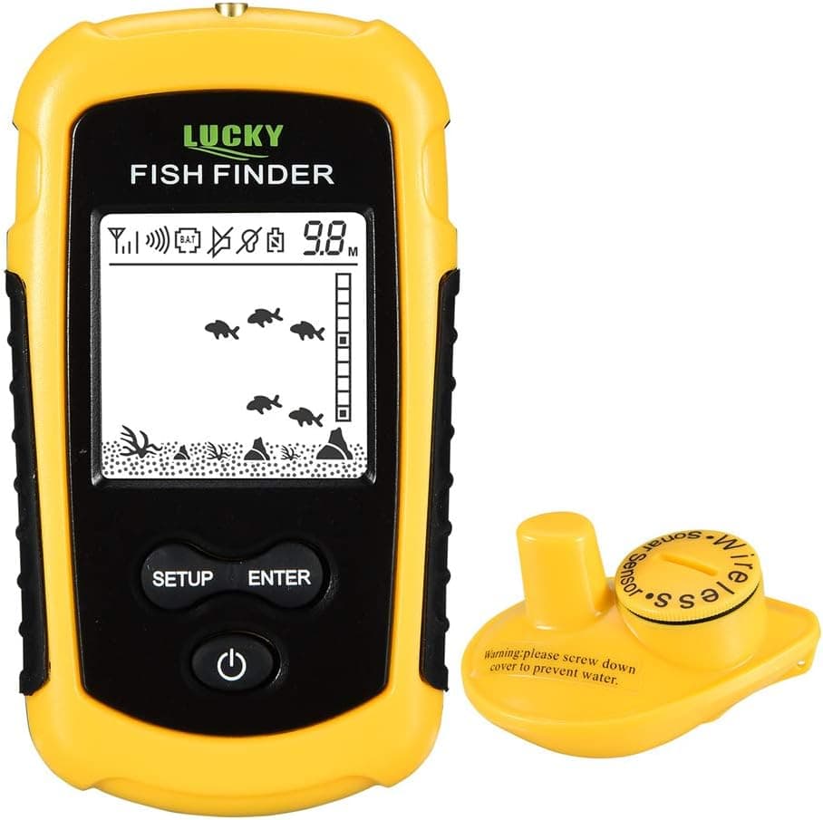 LUCKY Castable Wireless Fish Finder Kayak Portable Ice Fish Finder Handheld LCD Display Depth Finder Boat