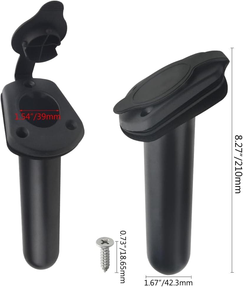WMYCONGCONG 2 PCS Kayak Deck Plastic Flush Mount Fishing Boat Rod Holder with Cap Cover for Kayak Boat Canoe