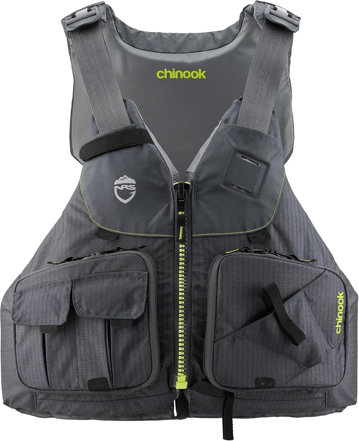 NRS Chinook Fishing Kayak Life Jacket (PFD) - Charcoal, L