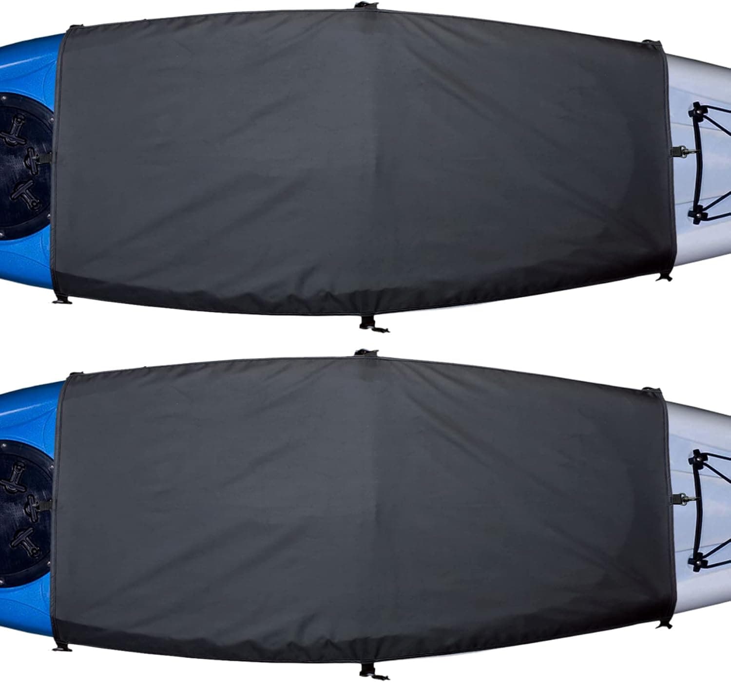 Explore Land Universal Kayak Cockpit Drape Waterproof Seal Cockpit Cover, 2 Pack, Large 60 x 29 inch, Black
