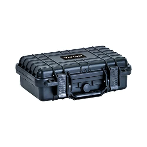 MEIJIA Portable All Weather IP67 Waterproof Protective Hard Case, Small Camera Case,Dry Case with Customizable Foam,Exterior dimension 11.65 ”x8.35”x3.78”(Elegant Black)