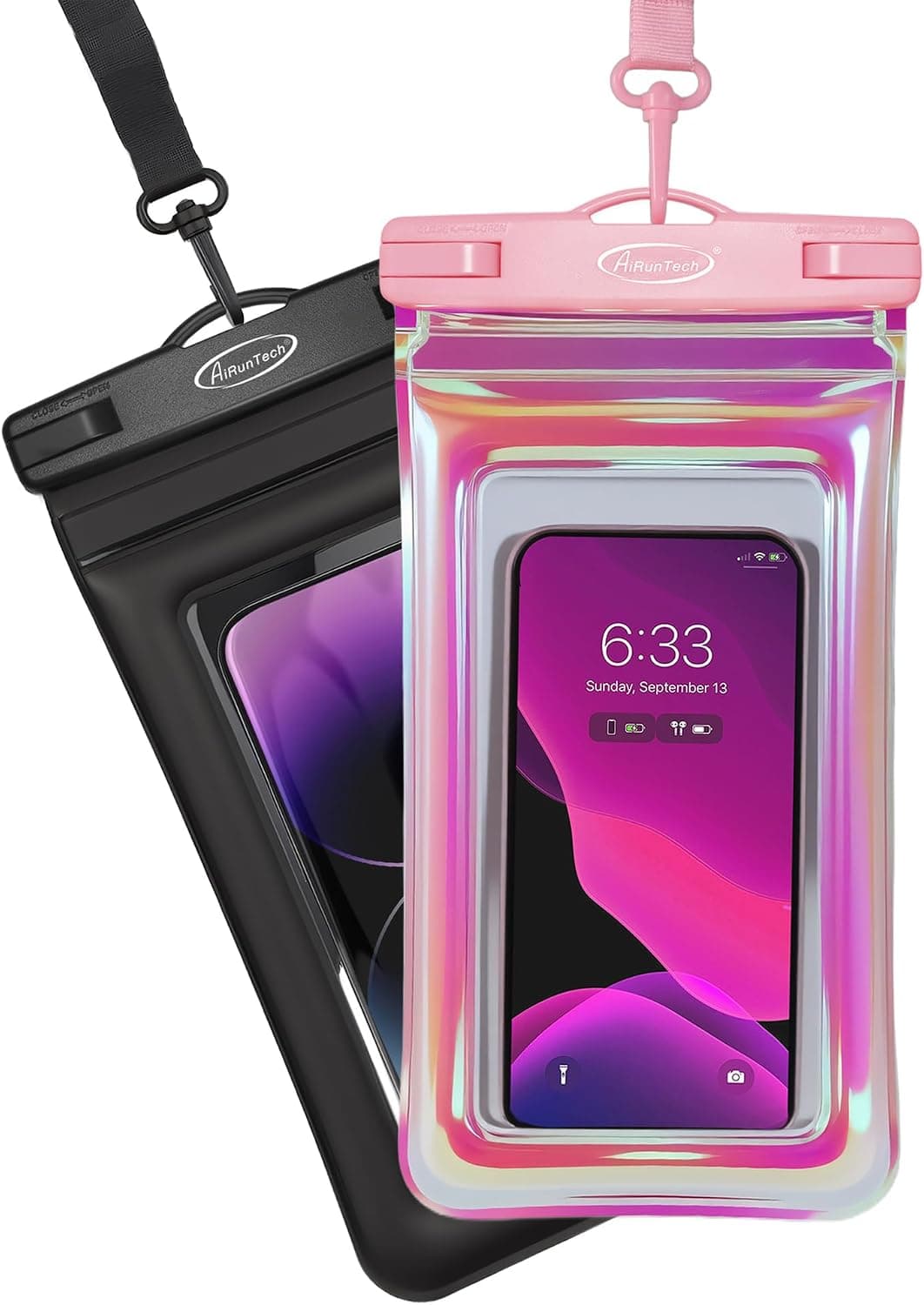 AiRunTech Floating Waterproof Phone Pouch, Double Seal Phone Case with Lanyard Protector