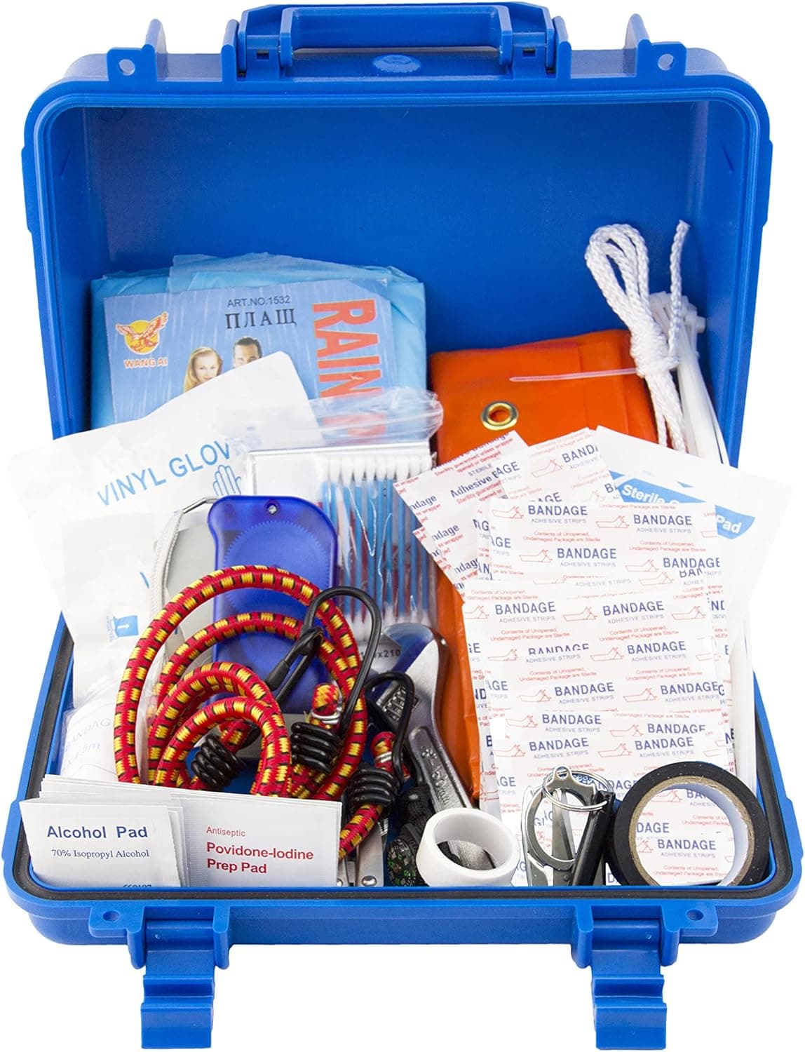 Always Prepared Marine First Aid Kit for Boat - Compact Waterproof First Aid Kit with Compass and Flashlight, 25 pc