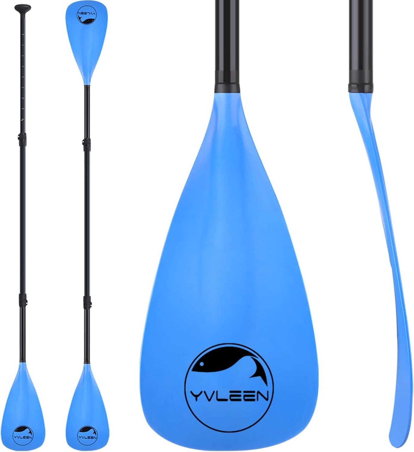YVLEEN SUP Paddle Board Paddle, Adjustable Aluminum 4-Piece Floating Convertible Kayak Paddle