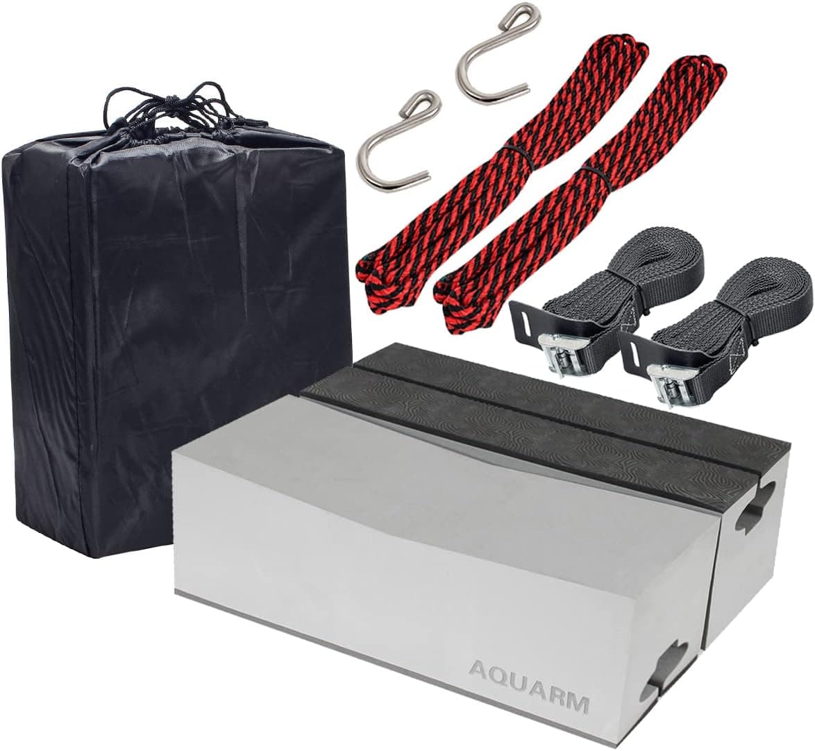 AQUARM Universal Kayak Carrier Kit Foam Blocks for Roof Racks with Tie-Downs, 12 inch