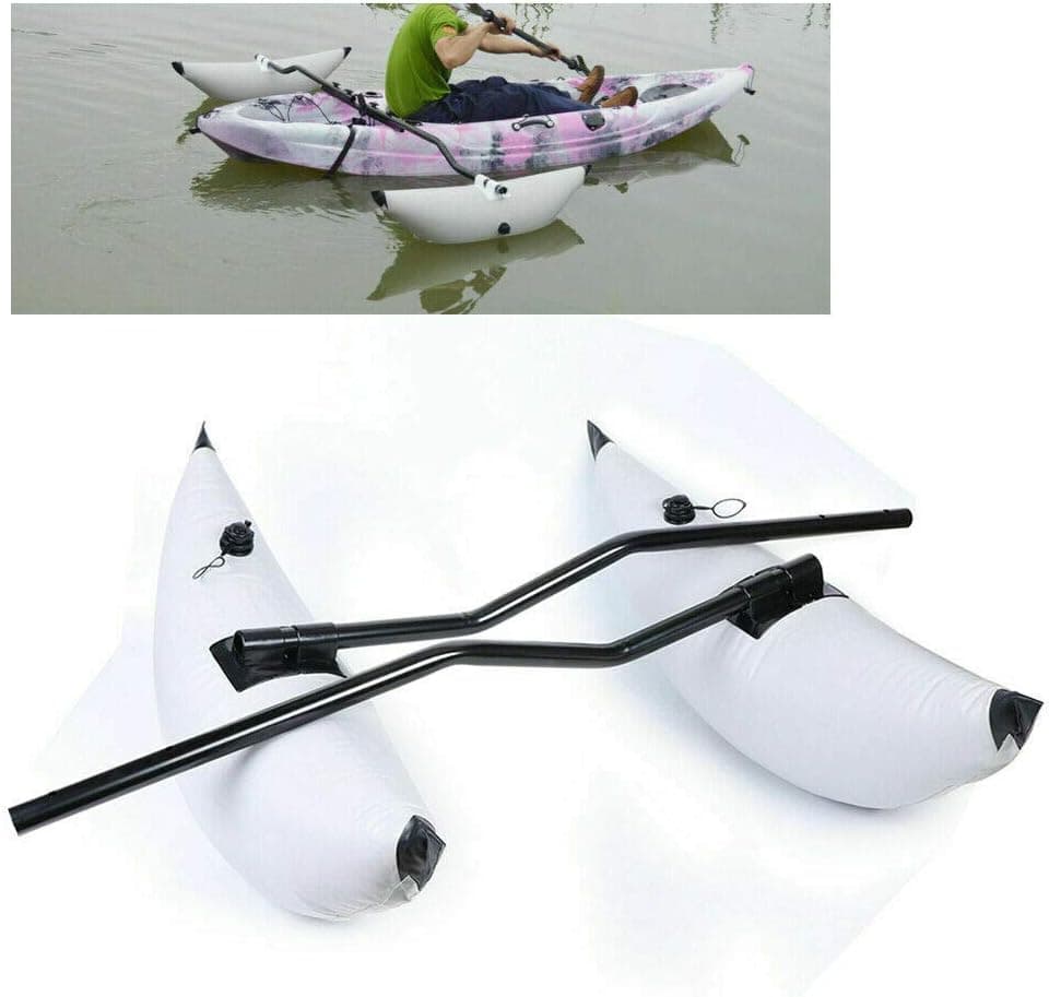TBVECHI 2 Pcs Kayak Outrigger PVC Inflatable Outrigger Canoe Boat Fishing Pontoon Float Stabilizer Kit