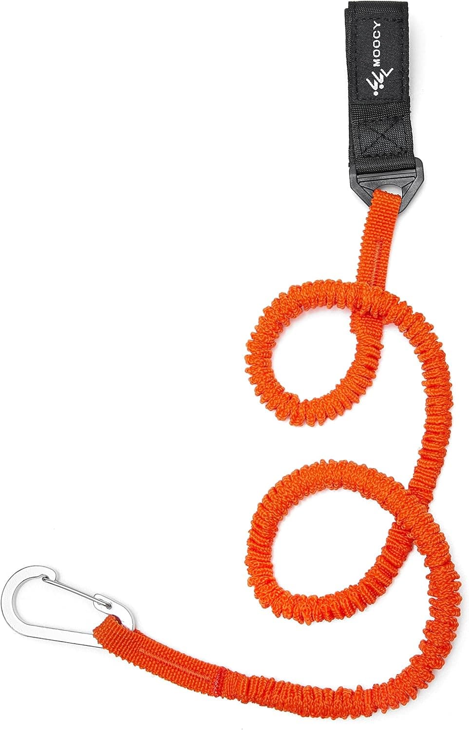 MOOCY Coiled Kayak Paddle Tether - Fishing Leash with Carabiner (36 in to 72 in Stretch) - Fits Paddle/Rod/SUP/Fishing Net