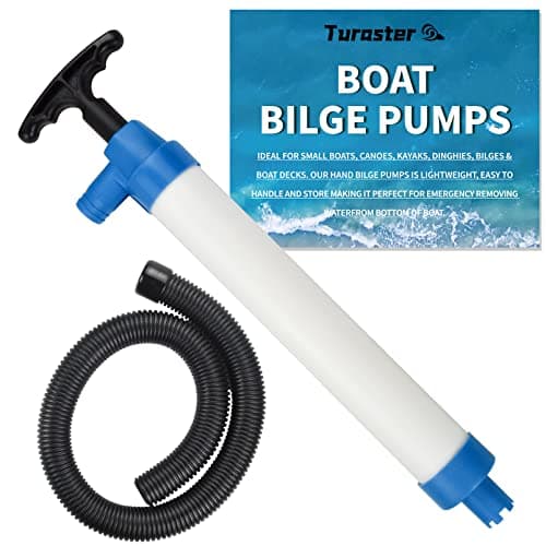 Hand Bilge Pump Manual Hand Water Pump for Kayaks Canoes and Boats Emergency Hand-Operated Marine Bilge Pump with Reversible Hose