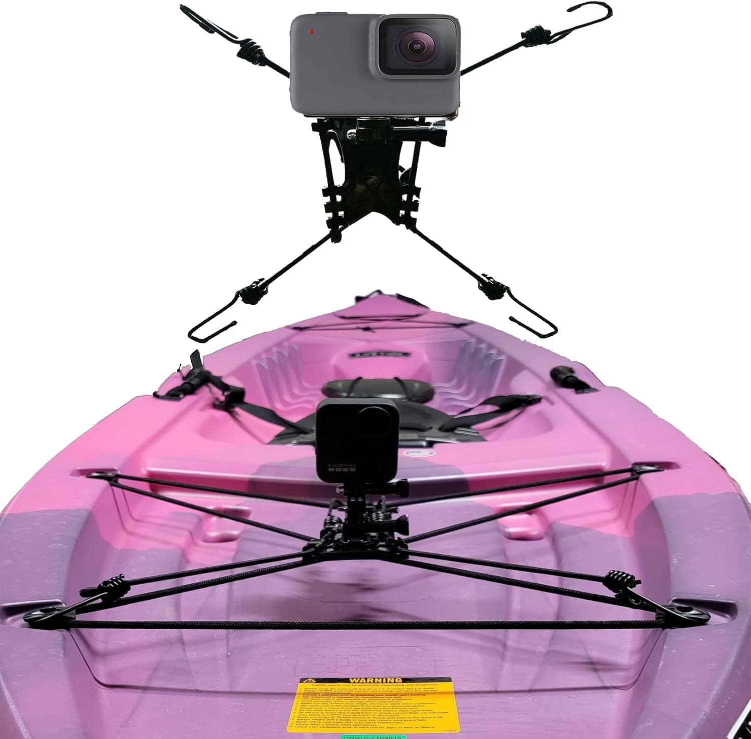 Pmsanzay 3 in 1 Kayak Camera Mount Backstop Chain Link Net Mount for Action Camera and Smartphone