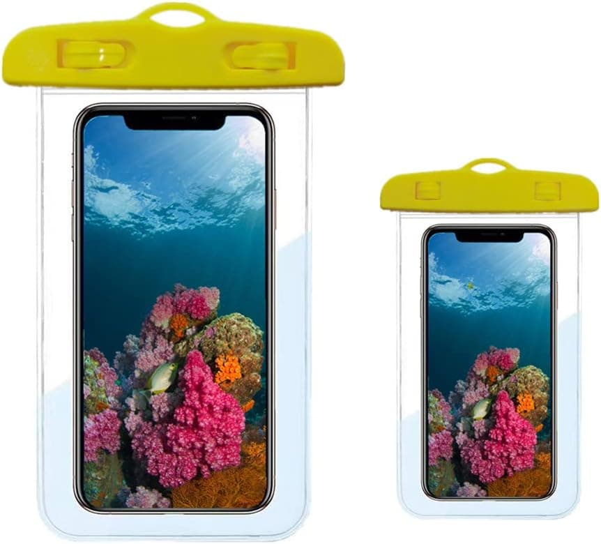 IPX8 Waterproof Phone Pouch Universal Phone Case Dry Bag with Lanyard for Swimming Diving, 2 Pack