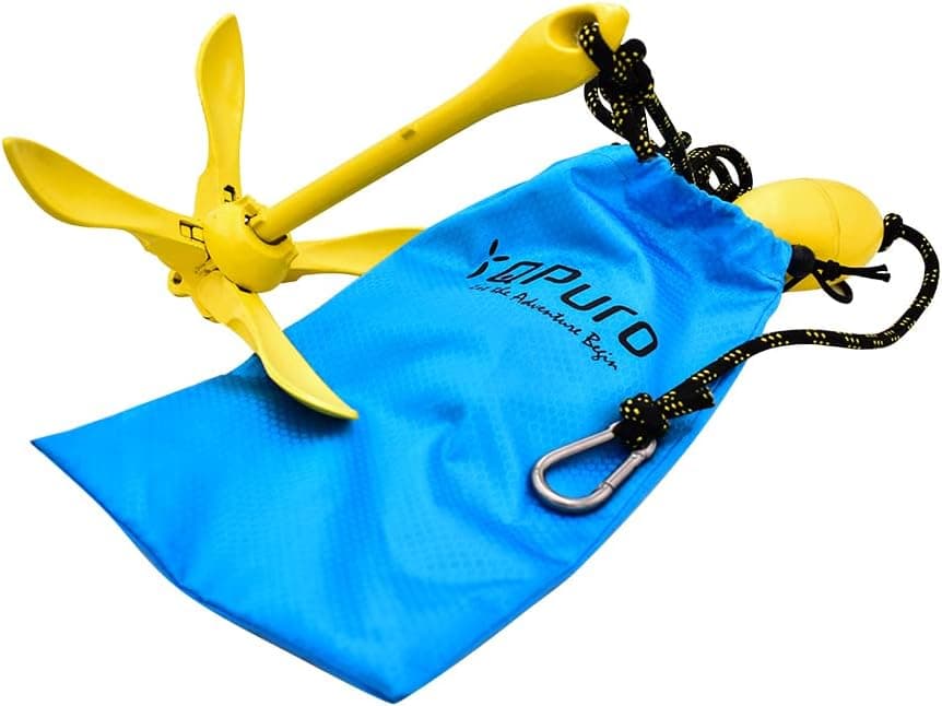QPURO Kayak Anchor Kit - 3.5 lb Grapnel Anchor, Marine Anchor, Folding Anchor for Kayak Fishing, Paddle Boards (SUP), PWC, Jet Skis, Small Boats