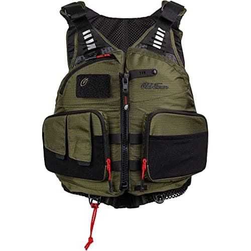 Old Town Lure Angler II Men's Front-Zip Life Jacket, L/XL, Moss | Safety