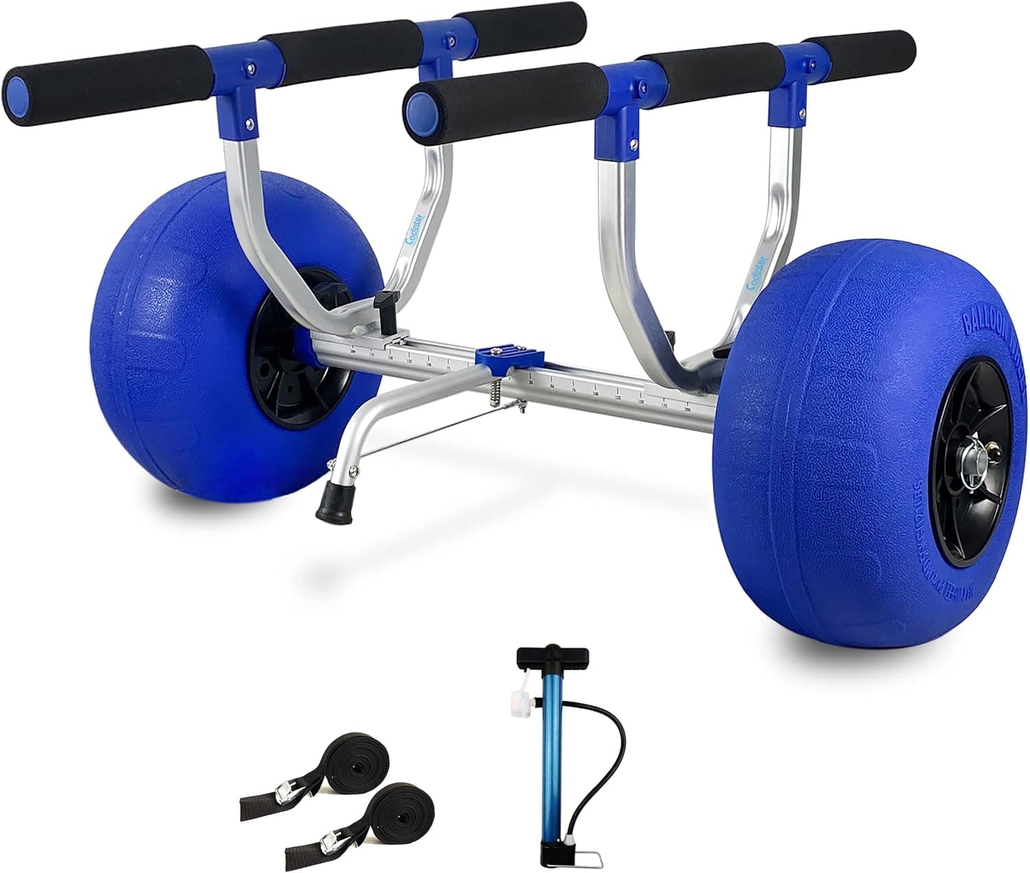Codinter Kayak Cart Heavy-Duty Beach Dolly with 12 Inch Balloon Wheels, Width Adjustable