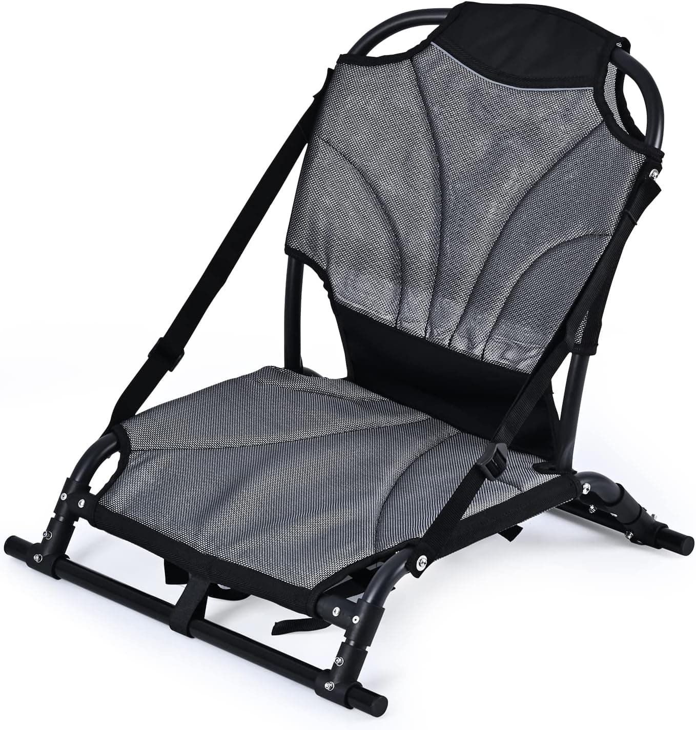 DIYAREA Kayak Seat with Back Support, Aluminum Alloy Folding Kayak Seat with Breathable Textile Mesh Fabric for Fishing, Inflatable Kayaks, SUP and Canoe