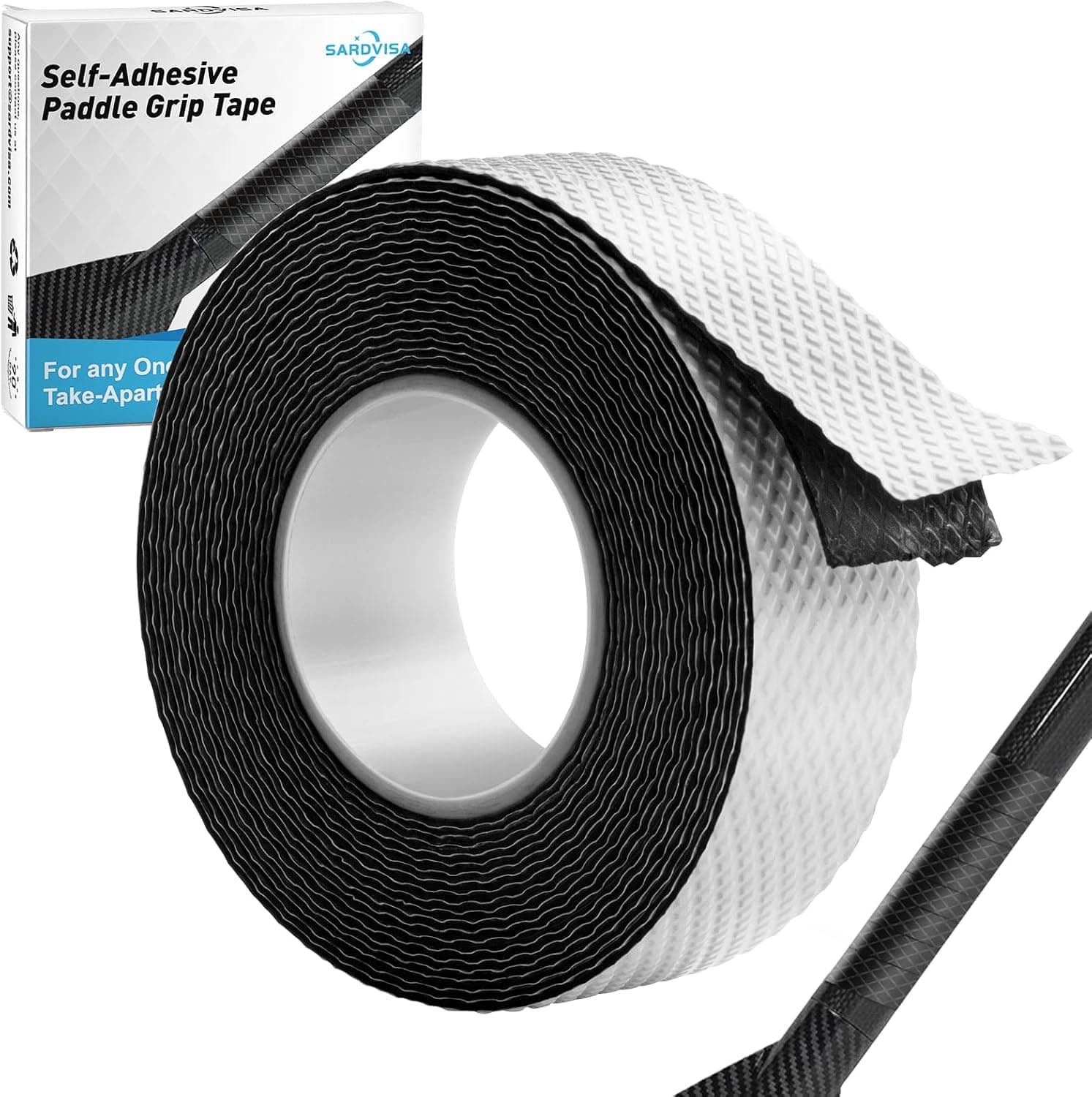 SARDVISA Kayak Paddle Grip Tape, 15Ft Soft Non-Slip Silicone Paddle Grip Tape for All One-Piece and Take-Apart Paddles