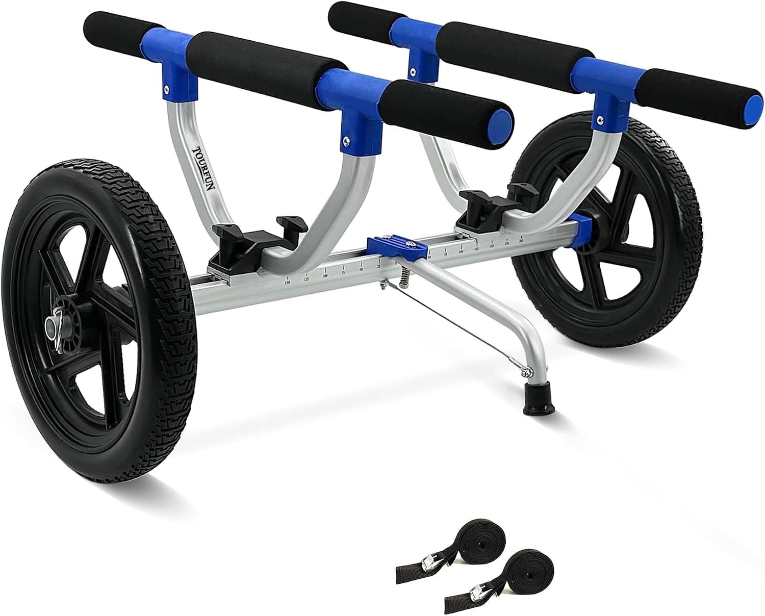TOURFUN Kayak Cart Heavy Duty Dolly, Width Adjustable with 12 Inch No-Flat Airless Tires