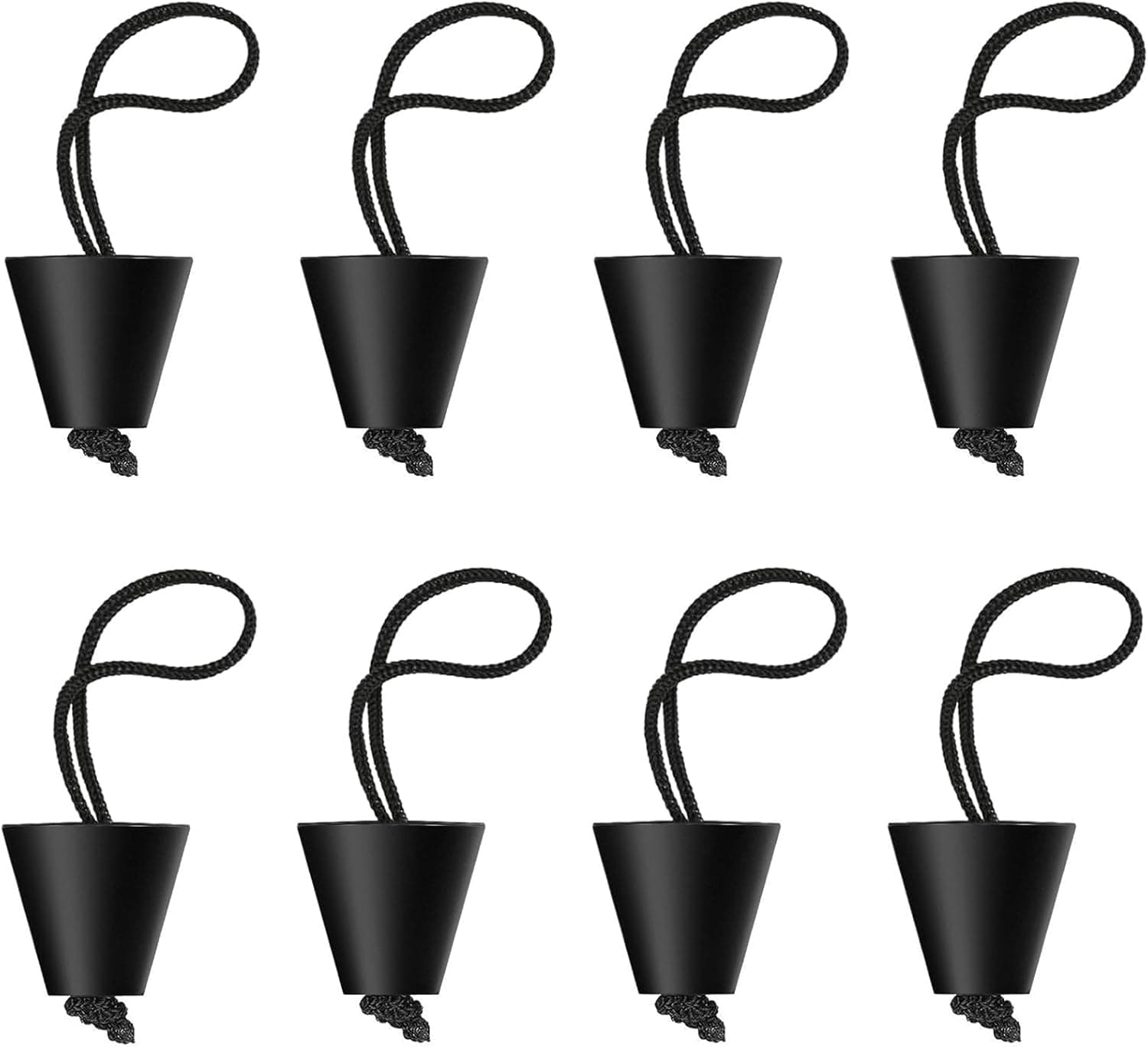 Axlksia 8 Pcs Kayak Scupper Plugs Kit, Silicone Universal Kayak Scupper Plug Drain Hole Stopper Bung with Lanyard