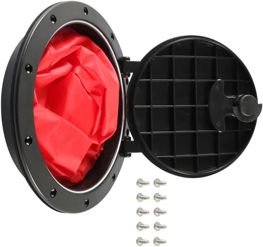TOTMOX Deck Plate Hatch Cover Kit 8 Inch with Red Storage Bag for Fishing Kayak Boating