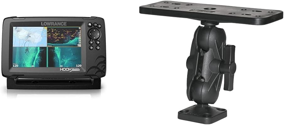 Lowrance Hook Reveal 7 TripleShot - 7-inch Fish Finder with TripleShot Transducer and Preloaded C-MAP US Inland Mapping