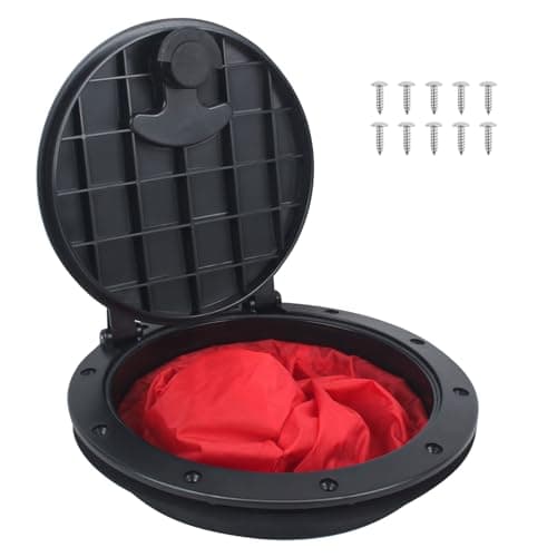 BALAVA 8 Inch Deck Plate Kit Deck Hatch with Storage Bag for Fishing Kayak Boating,Deck Plate Hatch Cover Kayak Deck Hatch Kayak Hatch Kit Included Fasteners(1 Pack)