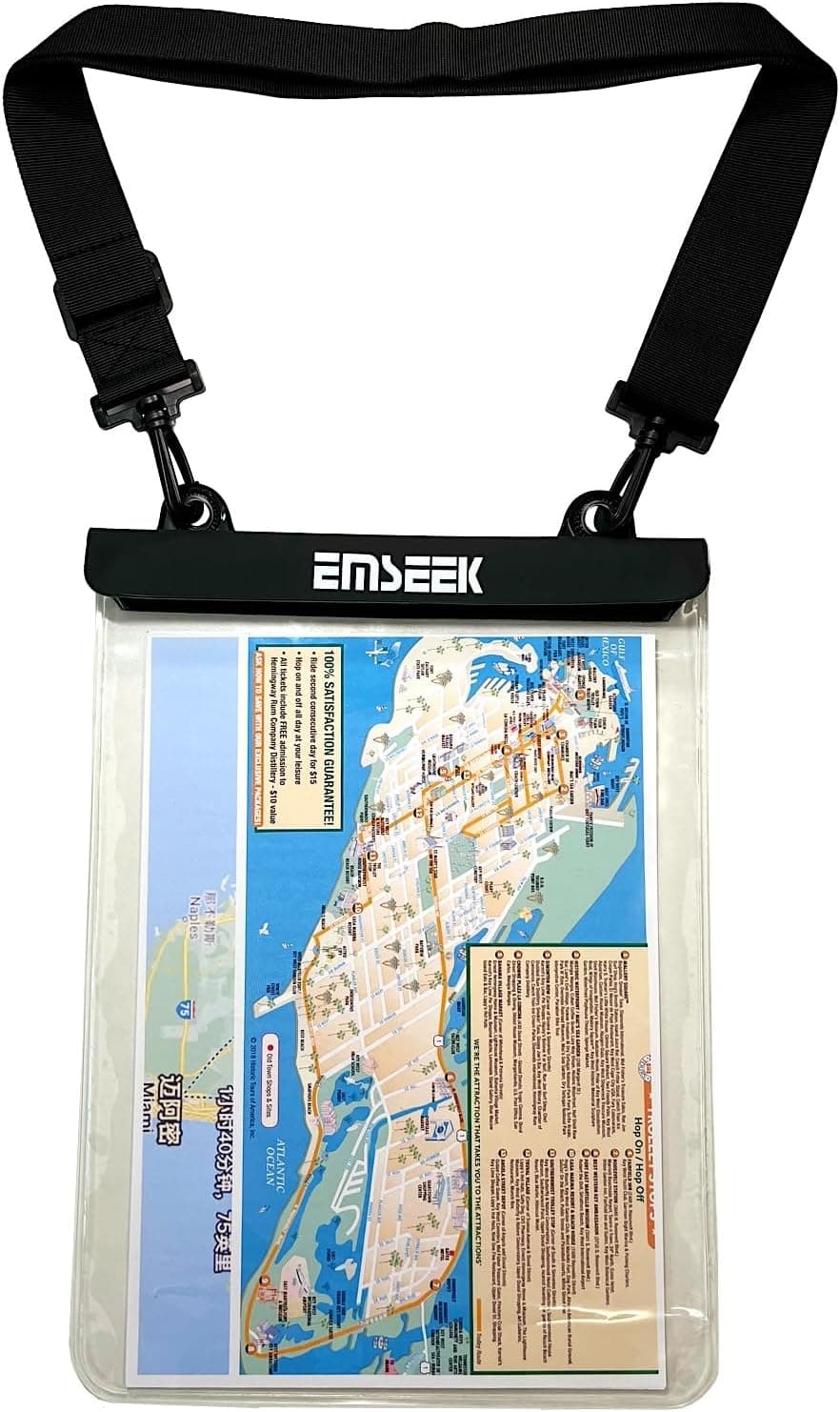 EMSEEK Waterproof Map Case 13 inch Clear Dry Tablet Bag A4 Waterproof Map Pouch Holder