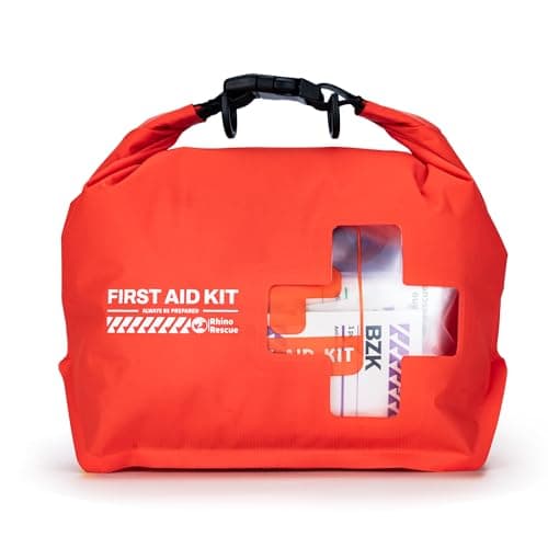 RHINO RESCUE Waterproof Boat First Aid Kit, Lightweight Dry Bag (Red) | Boat Accessories Emergency Marine Survival Supplies for Outdoor Kayak, Fishing, Floating, Swimming, Beach & Camping