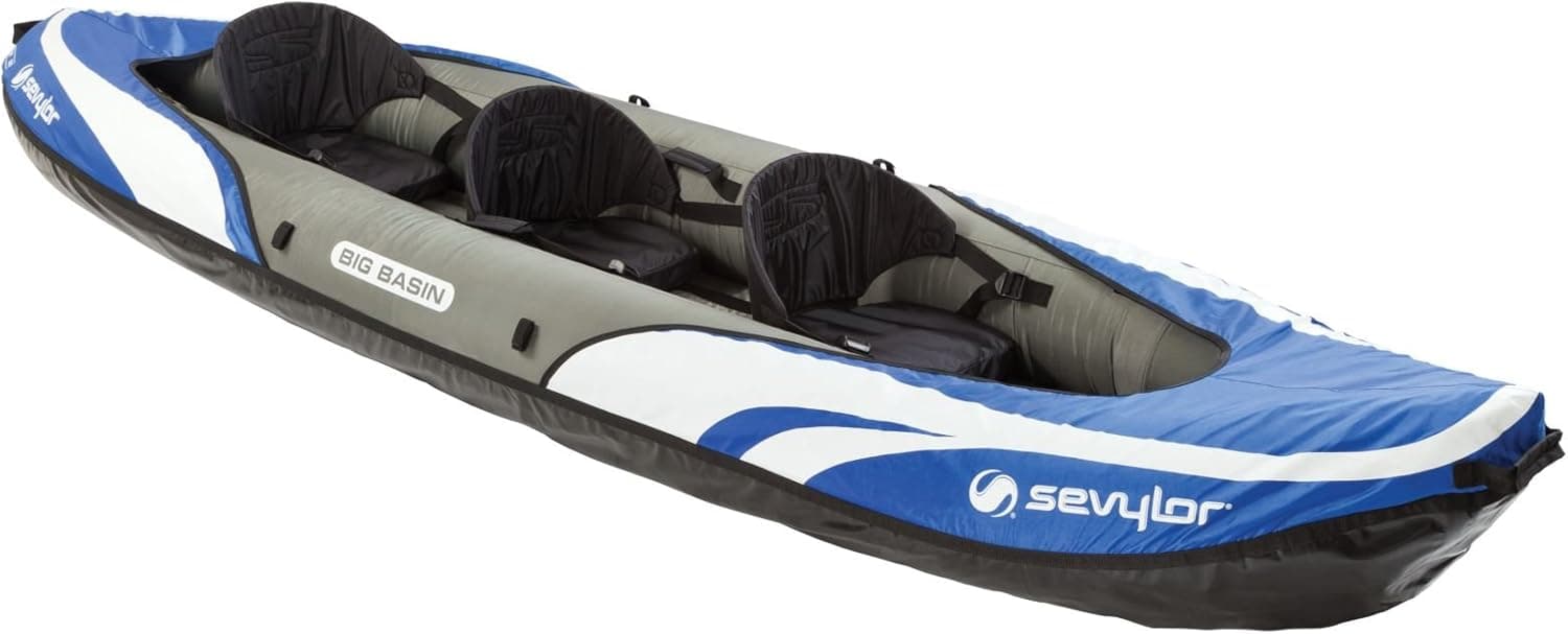 Sevylor Big Basin 3-Person Inflatable Kayak with Adjustable Seats and Carry Handles