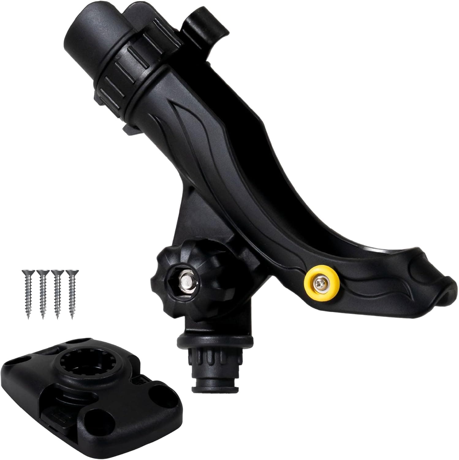 Five Oceans Adjustable Fishing Rod Holder for Kayak and Boat - Deck Mount Base with Sliding-Lock Mechanism, High-Impact Nylon, Large FO4748