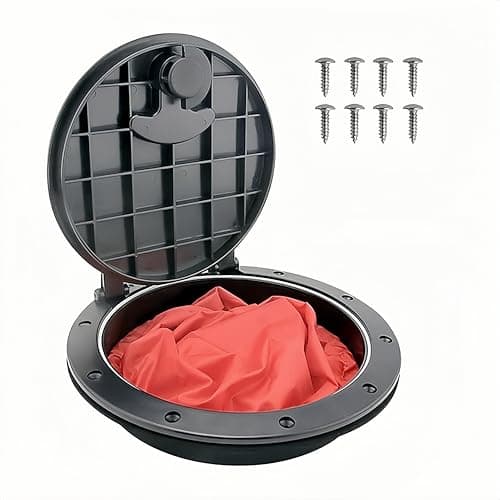 HAIWEN 6 Inch Round Hatch Cover Deck Plate ABS Accessories Hatch Cover with Red Waterproof Bag for Kayak Boat Fishing Rigging (6inch-XP)