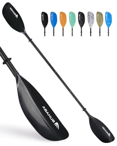 Abahub 210-230cm Adjustable Kayak Paddle for Kayak,Boating,Black | Floating Kayaking Oars,Feathered Blades,Convenient,Durable,Boating Oars