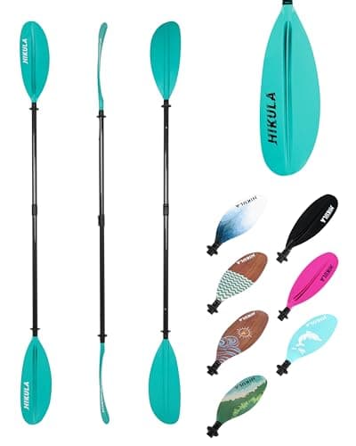 HIKULA Adjustable Carbon Fiber Shaft Kayak Paddle, Kayaking Oars with Reinforced Nylon Blade for Adults, 4 Piece, 86in/220cm to 90in/230cm