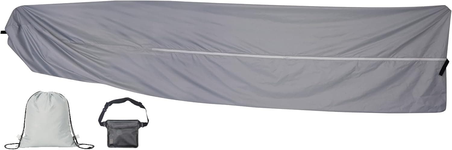 IRSTBL Kayak Cover, Waterproof Premium 600D UV Resistant Canoe and Paddle Board Cover for Outdoor Storage, Fits 12 ft to 14 ft Long
