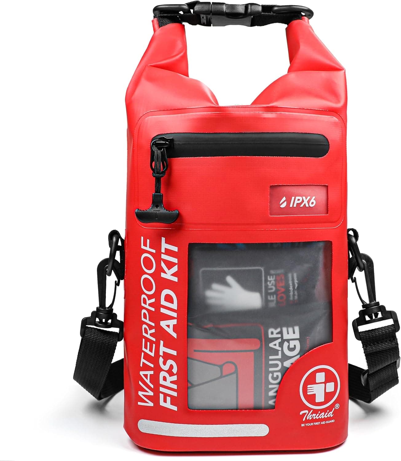 THRIAID 250 PCS Waterproof First Aid Kit, Roll Top Reflective Boat Dry Bag Emergency Medical Kit