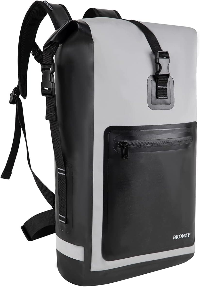 Vogano Waterproof Backpack Dry Bag 30L Roll Top Closure for Kayaking Camping Boating (Black)