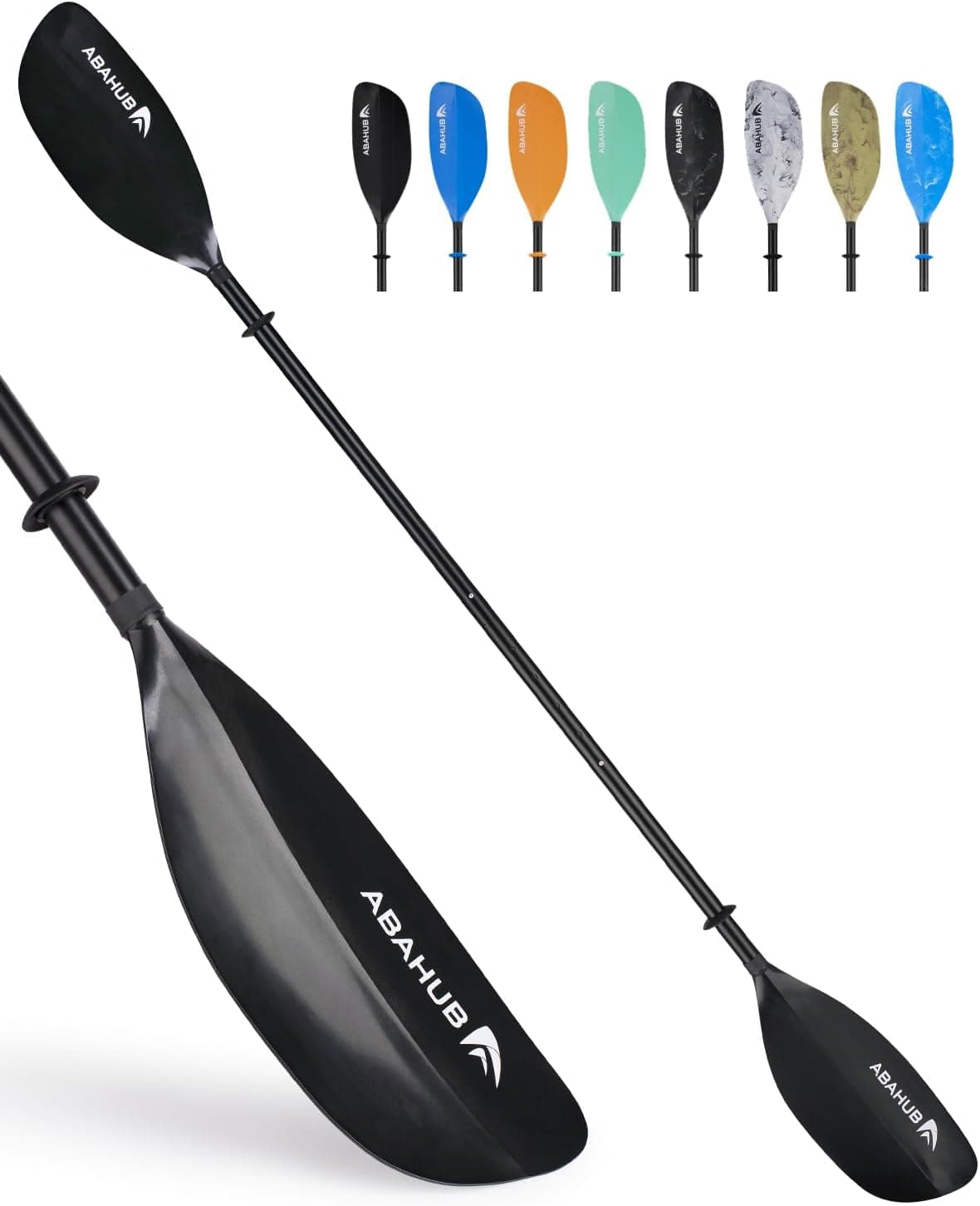 Abahub Adjustable Kayak Paddle, 210-230 cm Floating Kayaking Oar, Black