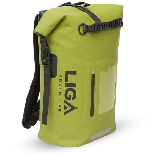 LIGA Waterproof Duffel Backpack 30L Roll-Top Dry Bag for Travel, Green | 30L waterproof roll-top duffel backpack for kayaking, camping and travel