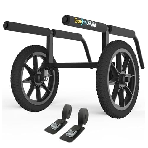 GanFindX Heavy-Duty Kayak Cart, Adjustable Canoe Dolly with 16-Inch Wheels