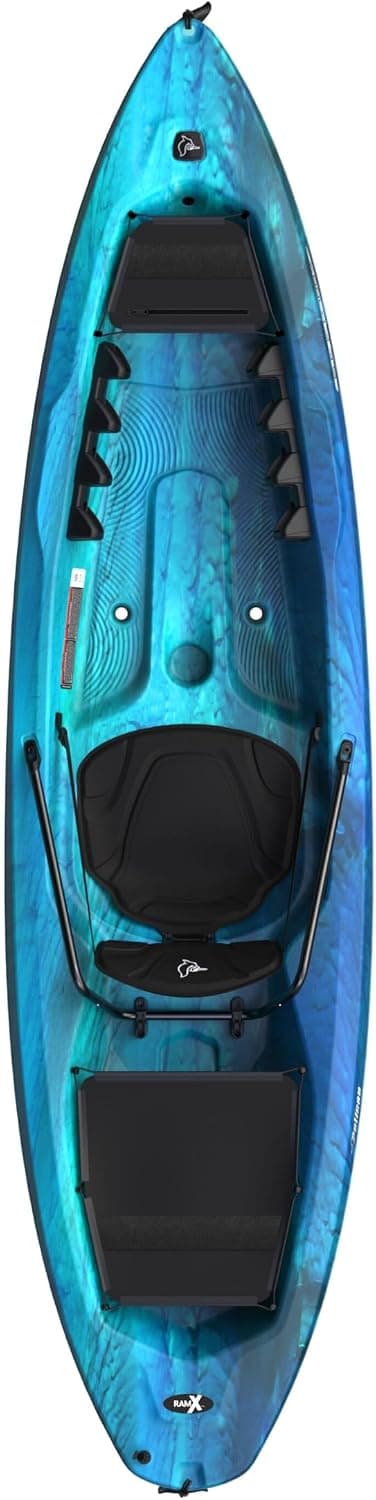 Pelican Seek 100X - Recreational Sit on Top Kayak - Aquamarine - Adjustable Ergoform Seating System - 10 ft