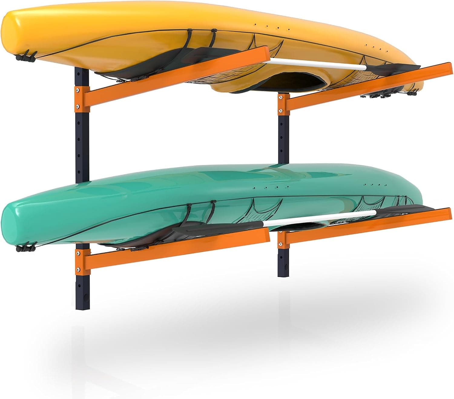 UOKRR Kayak Storage Rack, Wall Mount Kayak Rack for Indoor Outdoor Storage, Heavy Duty Adjustable Rack for Garage, 2 Kayaks