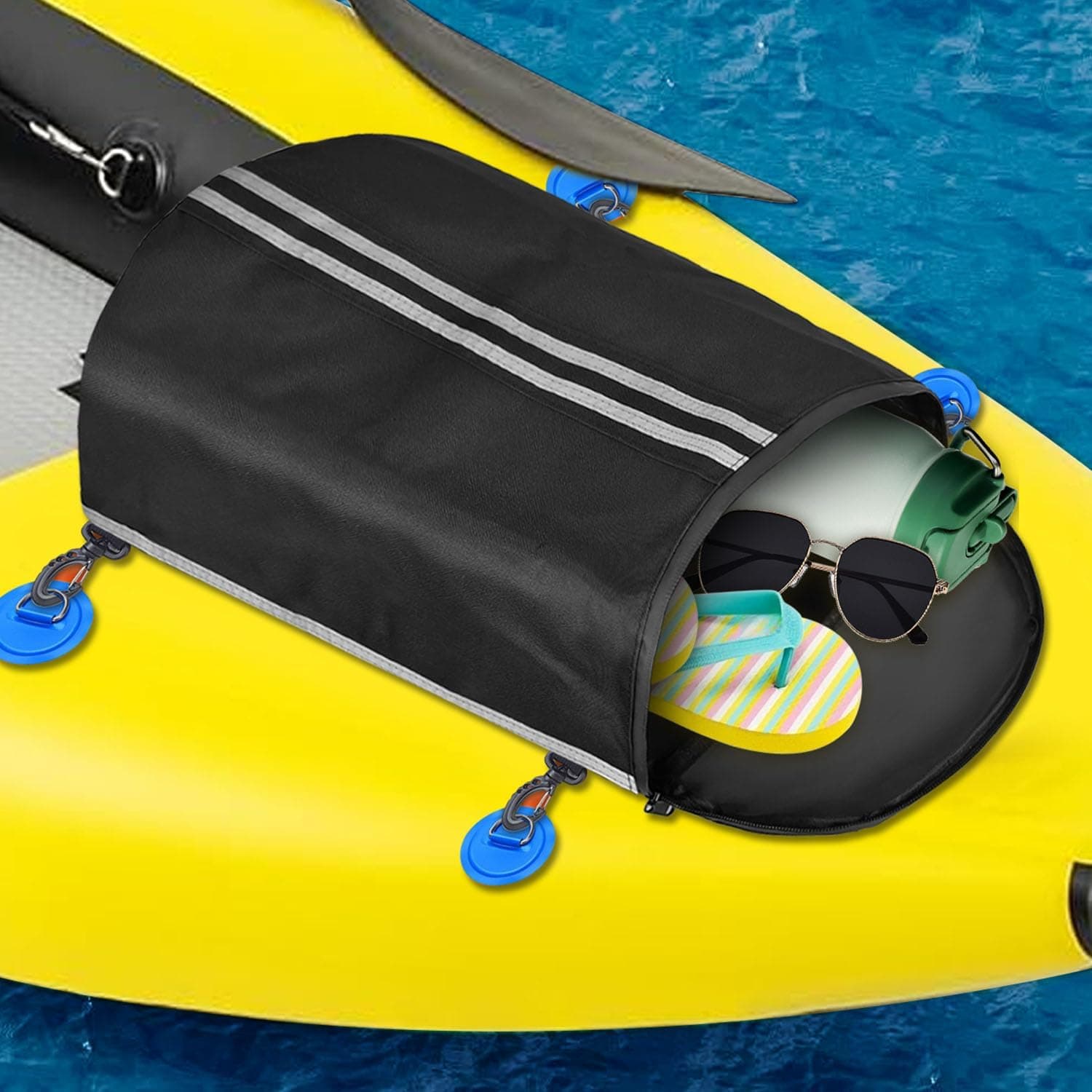 BOHEMIABY Waterproof Deck Bag for Paddle Boards and Kayaks with Turning Hook and Insulated Cooler Compartment